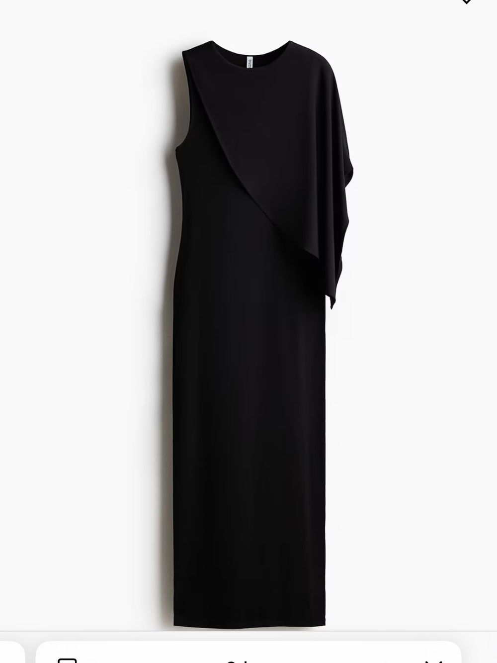 Elegant Black Asymmetric Draped Women’s Dress